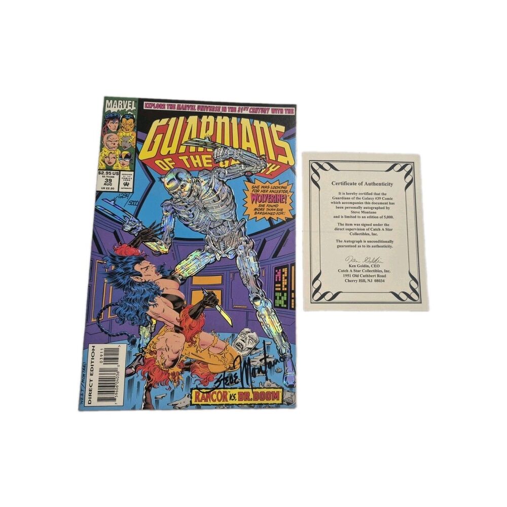 GUARDIANS O/T GALAXY #39 EMBOSSED COVER SIGNED STEVE MONTANO MARVEL COMICS(1993)